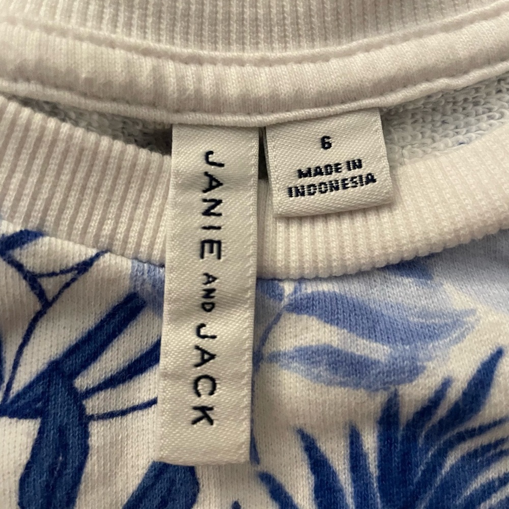 Janie and Jack Crop Blue Floral Kids Shirt - Picture 3 of 4